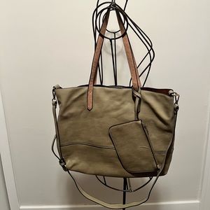 JOY Susan Brushed 2 in 1 Large Leather Tote Purse